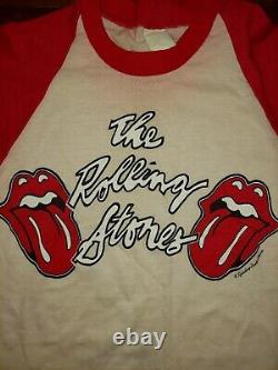 Vintage 1978 Rolling Stones Concert Tour Shirt Red Raglan Raindrop Productions