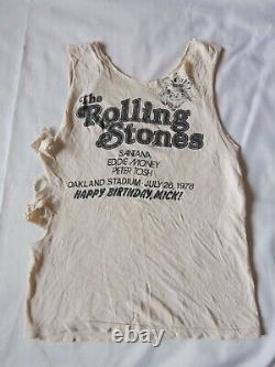 Vintage 1978 Rolling Stones Happy Birthday Mick Day On The Green Cut Off Shirt