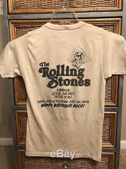 Vintage 1978 Rolling Stones Mick Jagger Happy Birthday Concert Shirt Medium VTG