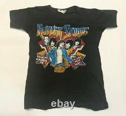 Vintage 1978 Rolling Stones Tour of America T-Shirt Black Faded Distressed