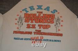 Vintage 1981 Original Rolling Stones Concert T-Shirt Dallas Tx. 3/4 Sleeve Sz L