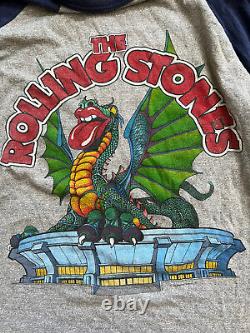 Vintage 1981 ROLLING STONES Philadelphia SOLD OUT Tour Raglan Shirt Sz L
