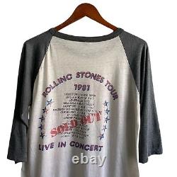Vintage 1981 Rolling Stones Concert Tour Raglan Shirt