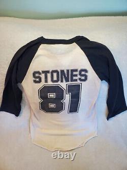 Vintage 1981 Rolling Stones S Raglan 3/4 Tour Shirt The Knits Original Own Small