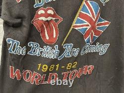 Vintage 1981 Rolling Stones Shirt L The British are Coming It's Only Rock n Roll