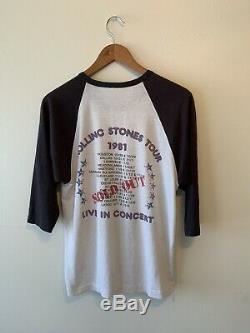 Vintage 1981 Rolling Stones T Shirt Dragon Mens Size XL Rock Concert