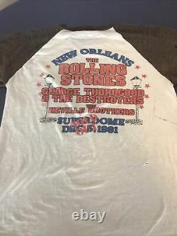 Vintage 1981 Rolling Stones Tour 50/50 Raglan Baseball Shirt Large 80s NOLA