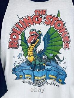 Vintage 1981 Rolling Stones Tour 50/50 Vogal Baseball Shirt Band T-Shirt Lg READ