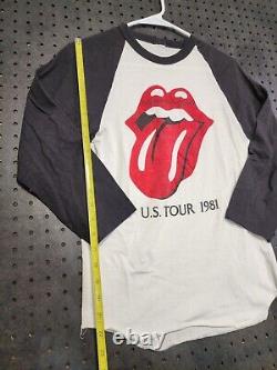 Vintage 1981 Rolling Stones Tour Shirt, 3/4 Sleeve Size XS RARE