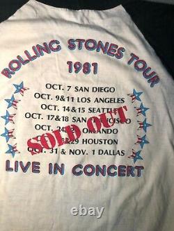 Vintage 1981 THE ROLLING STONES Dragon American Rock Concert Tour T SHIRT XL