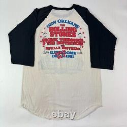 Vintage 1981 The Rolling Stones New Orleans Raglan Shirt Live XL 20 X 30