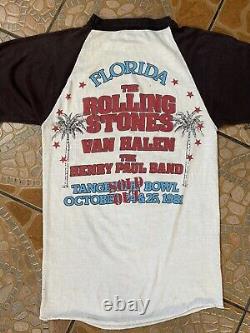 Vintage 1981 The Rolling Stones Van Halen Concert Raglan T Shirt, Small, EUC