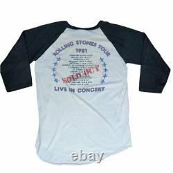 Vintage 1981 The Rolling Stones XL Raglan T-Shirt Sold Out Stadium Tour Dragon