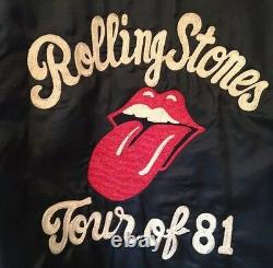 Vintage 1981's Rolling Stones Embroider Rock Concert Tour Black Jacket. Rare