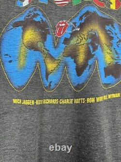 Vintage 1982 The Rolling Stones World Tour Band T-Shirt Size L Made in USA