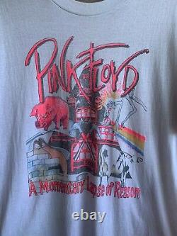 Vintage 1988 Pink Floyd Parking Lot Bootleg Concert Band Tee Shirt Size Large