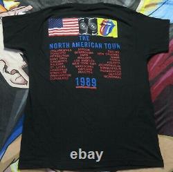 Vintage 1989 80s Rolling Stones Tour Band Shirt North American Tour XL Men