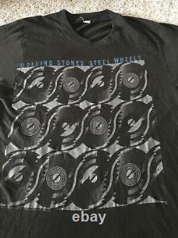 Vintage 1989 Mens Medium Rolling Stones Steel Wheels Tour Single Stitch T-Shirt