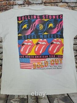 Vintage 1989 ROLLING STONES Steel Wheels Rock Concert Tour T-Shirt Mens Size XL