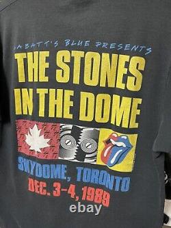 Vintage 1989 ROLLING STONES Tour T-shirt XL 80s Steel Wheels Concert Band Rock