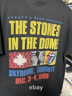 Vintage 1989 ROLLING STONES Tour T-shirt XL 80s Steel Wheels Concert Band Rock