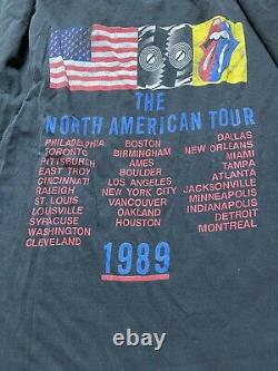 Vintage 1989 Rolling Stones'89 The North American Band Tee Tour T-shirt Size XL