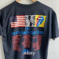 Vintage 1989 Rolling Stones'89 The North American Tour Size Large Black Shirt