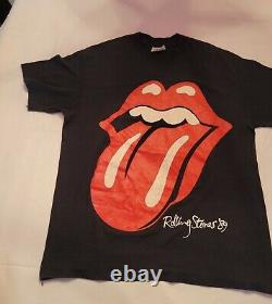 Vintage 1989 Rolling Stones Concert T Shirt North American Tour Steel Wheels L