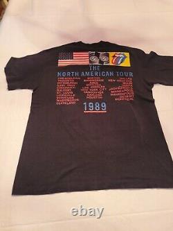 Vintage 1989 Rolling Stones Concert T Shirt North American Tour Steel Wheels L