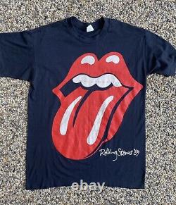 Vintage 1989 Rolling Stones Concert Tour Band Tee Shirt Single Stitch