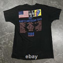 Vintage 1989 Rolling Stones North American Tour Rock Band Shirt XL Tongue 80's