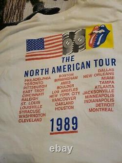 Vintage 1989 Rolling Stones Steel Wheels North American Tour Band Shirt XL