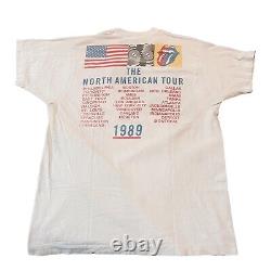 Vintage 1989 Rolling Stones Steel Wheels North American Tour Shirt Size XL RARE