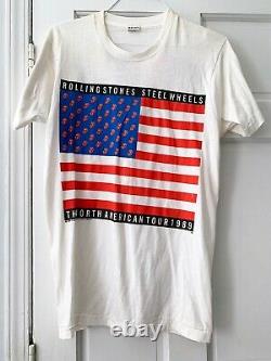 Vintage 1989 Rolling Stones Steel Wheels North American Tour T-shirt Unused