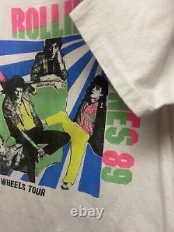 Vintage 1989 Rolling Stones Steel Wheels Sold Out Tour T-Shirt Adult Size Large