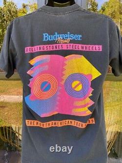Vintage 1989 Rolling Stones Steel Wheels Tour (Large) Single Stitch Band Tshirt