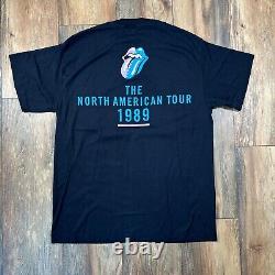 Vintage 1989 Rolling Stones Steel Wheels Tour Shirt Band Tee XL