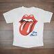 Vintage 1989 Rolling Stones Steel Wheels Tour Shirt L White Beatles Ac/dc Lips