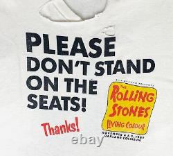 Vintage 1989 Rolling Stones T-Shirt White XL Destroyed Staff Concert Day On The