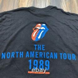 Vintage 1989 THE ROLLING STONES STEEL WHEELS NORTH AMERICAN TOUR Band T SHIRT XL