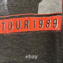 Vintage 1989 The Rolling Stones Steel Wheels Tour T Shirt Black Mens Large L