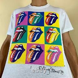 Vintage 1989 The Rolling Stones Steel Wheels Tour T-Shirt White Size M
