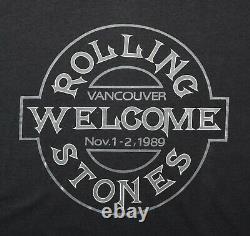 Vintage 1989 The Rolling Stones T-shirt Vancouver BC Steel Wheels Sz M/L