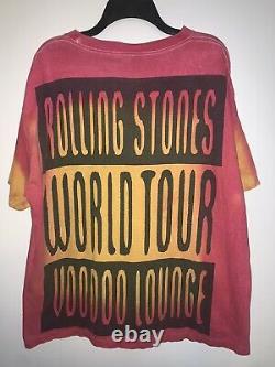 Vintage 1994 ROLLING STONES VOODOO LOUNGE WORLD TOUR t-shirt LARGE / XL JAGGER