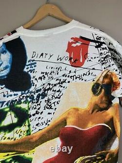 Vintage 1994 Rolling Stones Brockum All Over Print T-Shirt Single Stitch Size XL
