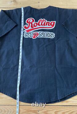 Vintage 1994 Rolling Stones Brockum Mens Button Up Jersey Shirt SZ XL Black N8