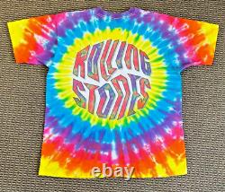 Vintage 1994 Rolling Stones Tie Dye T-Shirt Liquid Blue Made in USA Size XL
