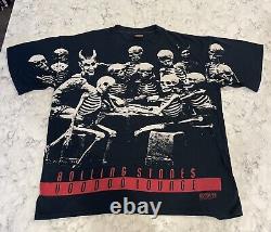 Vintage 1994 Rolling Stones Voo Doo Lounge All Over Print Skeleton T Shirt XL