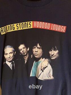 Vintage 1994 Rolling Stones VooDoo Lounge Tour Dates Tee Shirt Single Stitch Xl