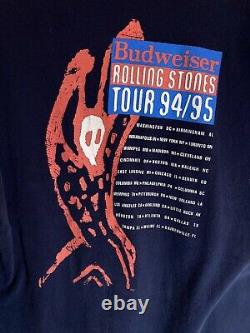 Vintage 1994 Rolling Stones VooDoo Lounge Tour Dates Tee Shirt Single Stitch Xl